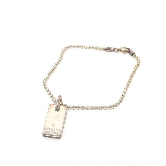 GUCCI Logo tag Bracelet Silver - Picture 1 of 11